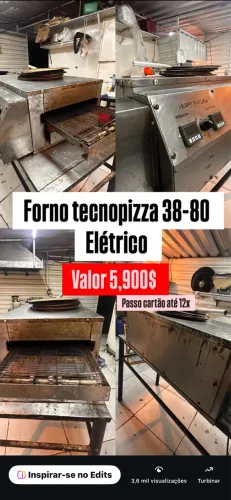 Forno pizza elétrico esteira 