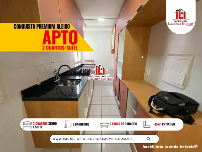 Conquista Premium Aleixo, 45m², 2 quartos sendo 1 suíte, 1 vaga, modulados planejados