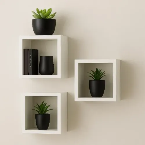 Kit 3 nichos mdf branco 