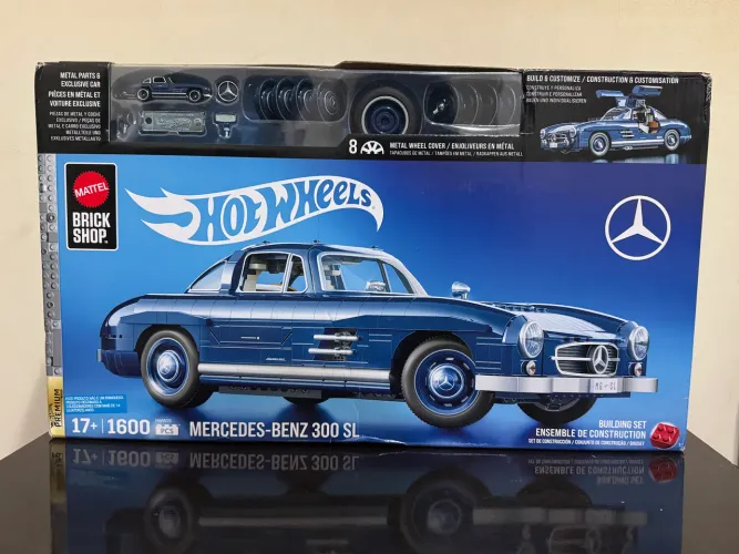 Mattel Brick Hot Wheels Mercedes-Benz 300 SL montável escala 1:12