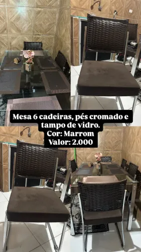 Mesa de jantar 6 cadeiras