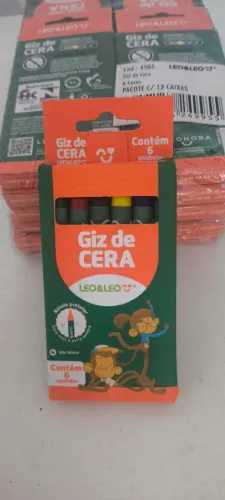 30 unidades de giz de cera 6 cores Leo&Leo novo