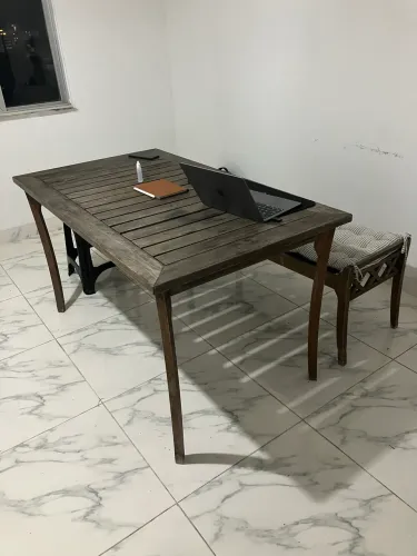 Mesa churrasco madeira area externa