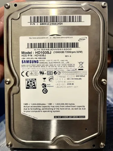 HD 1TB SATAII Samsung 3,5 polegadas