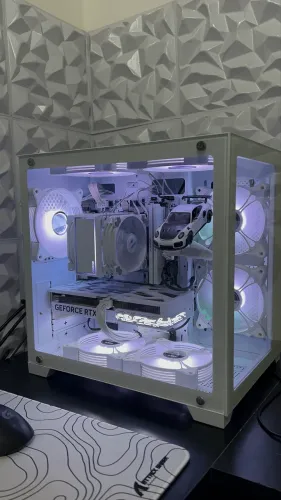 Setup Gamer Branco: Gabinete Aquário + Kit Fans Aigo + B550M Aorus