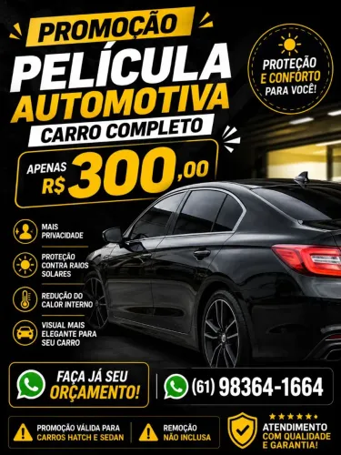 PELÍCULA AUTOMOTIVA (COM RETENÇÃO SOLAR)