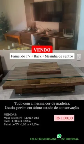 Vendo Rak com Painel e mesa de centro