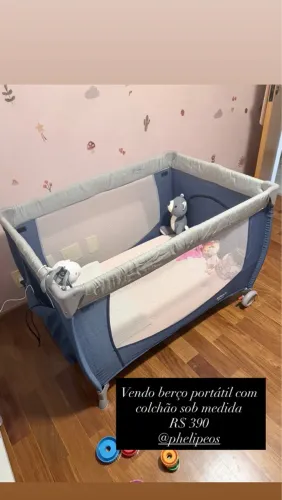 Berço portátil infanti com colchão