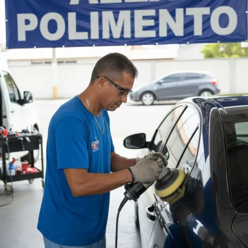 Polimento técnico e vitrificação de pintura e lavagem de bancos e limpeza de faróis