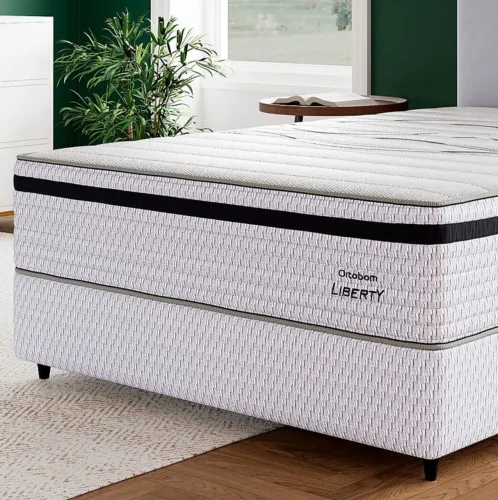 Colchão Queen + box Ortobom (cama completa)