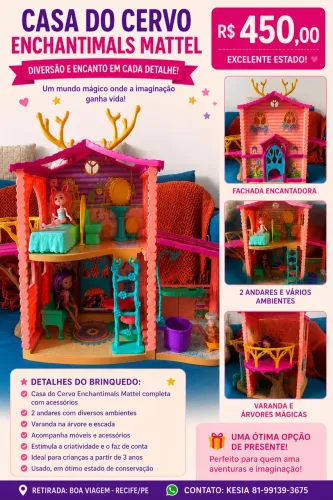 Casa do Cervo Enchatimals Mattel