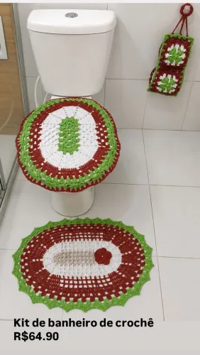 Jogo de banheiro em crochê/kit de banheiro 3 PEÇAS