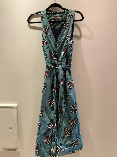 Vestido verde com flores - Maria Filó - M