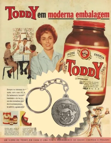 Chaveiro Toddy Anos 60/70 Metal - Original (Ultra Raro)