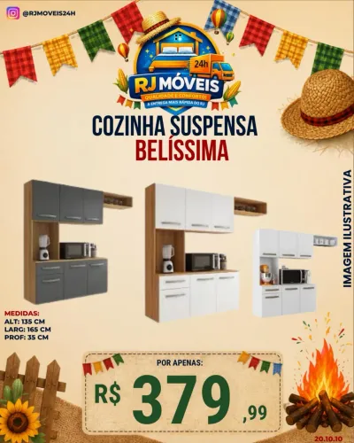 Armário de cozinha belíssima novo - direto de fábrica
