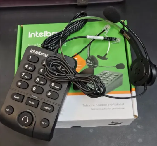 Telefone Headset Intelbras HSB40, Ajustável, Atendimento Automático Telemarketing, Hsb 40