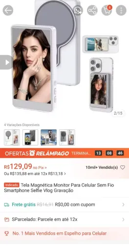 Tela espelhamento de Celular