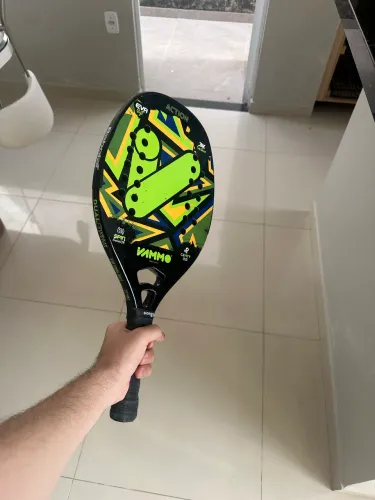 Raquete Beach Tennis Vammo Action Carbono 3K Verde