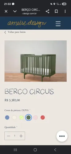 Berço circus Ameise Design verde oliva