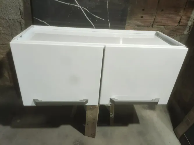Armário De Cozinha, Aço Aéreo, 80cm, Branco, 2 portas