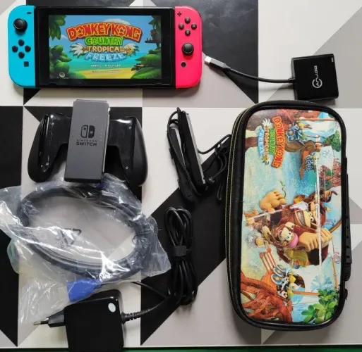 Nintendo switch desbloqueado v2 64gb com case donk faço envio