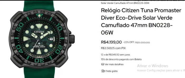 RELOGIO - CITZEN PROMASTER AQUALAND