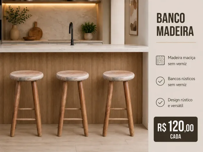 Banquetas rústicas para balcão novas CADA 