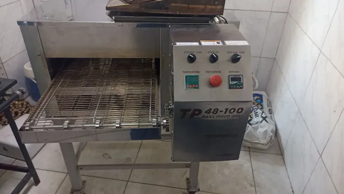 Forno a gás de esteira para pizza