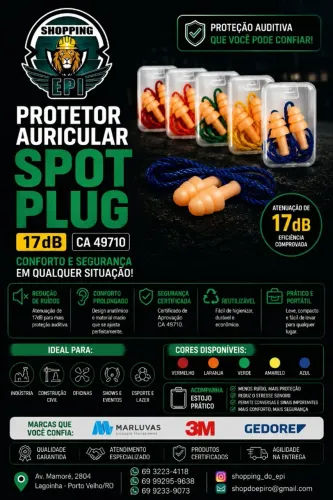 Protetor Auricular Spot Plug 17dB - Camper