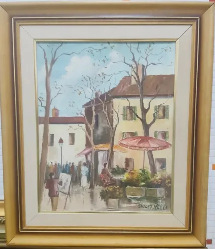 Quadro do artista Giulio Nelli. Medidas: 40x50 Lote 104 (10 x 39,00)