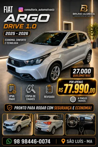 Fiat Argo Drive 1.0 6V Flex 2026