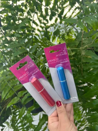 Frasco spray de perfume portátil recarregável (vermelho ou azul)