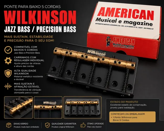 ponte baixo 5 cordas jazz precision WILKINSON NOVA