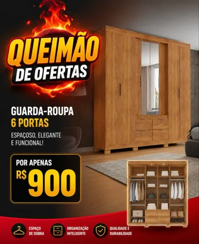 Guarda roupa queima de estoque