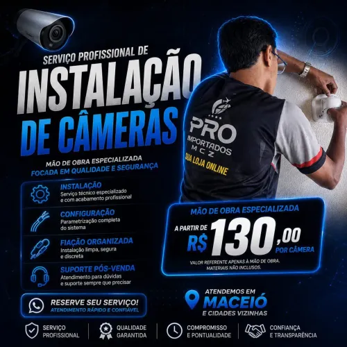 Instalação de câmeras Wi-Fi e DVR