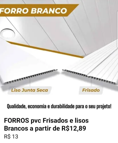 FORROS PVC 6MM FRISADO BRANCO DIRETO DA FÁBRICA R$12,83 ADQUIRINDO 20%+ ACABAMENTOS