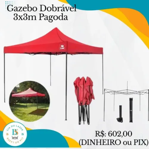 Tenda Gazebo Dobrável 3x3m Pagoda Flex Bel