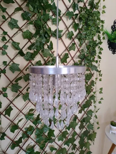 Baixou o valor!!!Lustre pendente cristal para sala em perfeito estado 