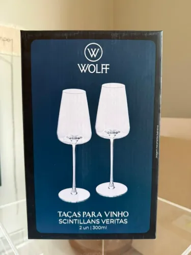 WOLFF - Conjunto 2 Taças de Cristal Ecológico Scintillans Veritas 300ml para Vinho