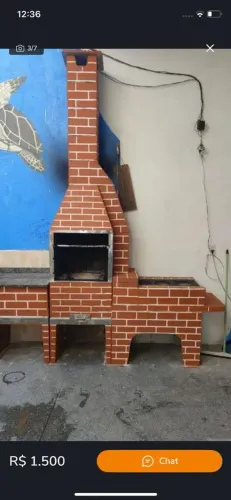 Churrasqueira completa com balcão e fogão a lenha 2.000