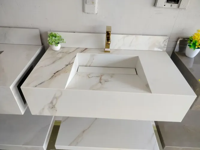 Pia esculpida em porcelanato