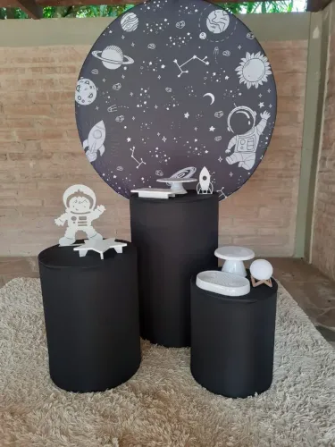 Kit decoracao capas de painel e trio cilindros astronauta