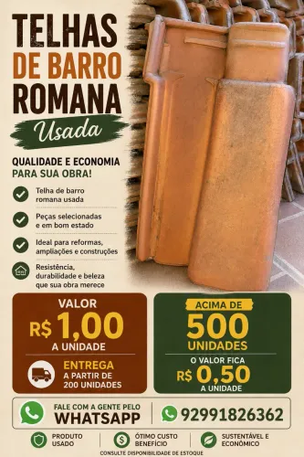 Telha de barro romana 