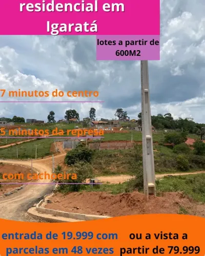 VENDO LOTE A PARTIR DE 600M2 EM IGARATÁ, SÃO PAULO