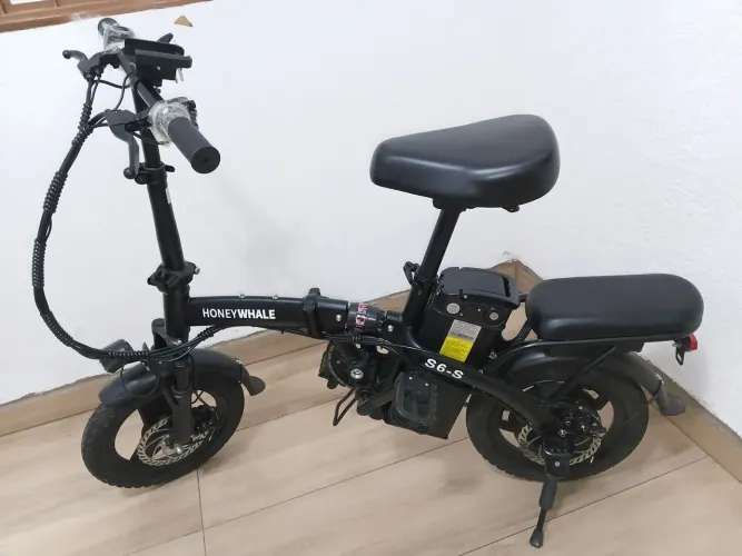Bicicleta Elétrica Dobrável Honeywhale S6-s Preta