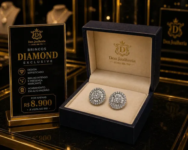 Brincos Diamond Exclusive em Ouro 18K 750