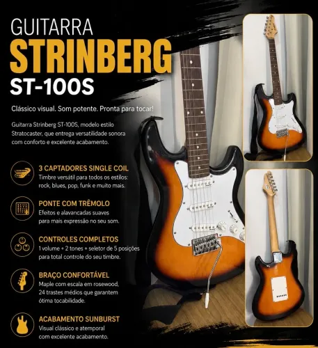Guitarra Strinberg ST-100S Sunburst + Capa + Afinador | Excelente Estado