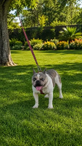 Bulldog francês macho exótico do olho azul
