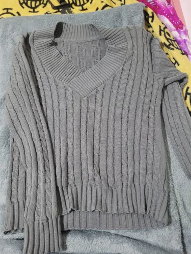 Blusa tricô cinza M