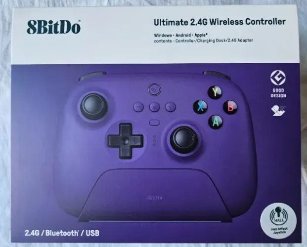 Controle 8BitDo Ultimate 2 Wireless Hall Effect Roxo - Preto - Branco - Lacrado - Original